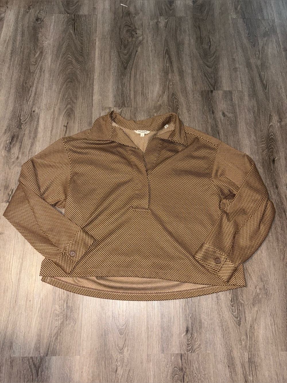 Max Studio | Brown Printed Collared Longsleeve